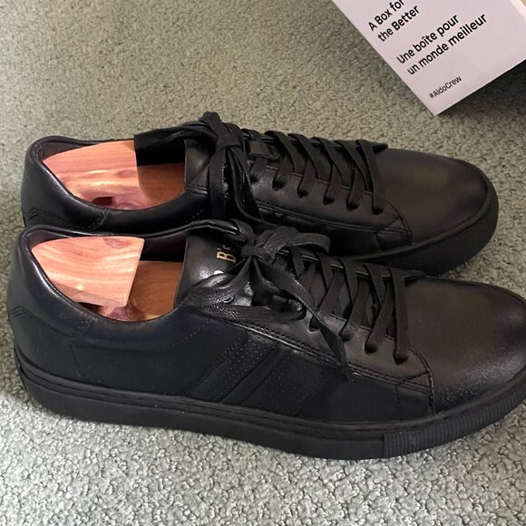 Aldo (Mr. Bs) Sneakers, Black Leather, Mens 8 - Picture 3 of 4